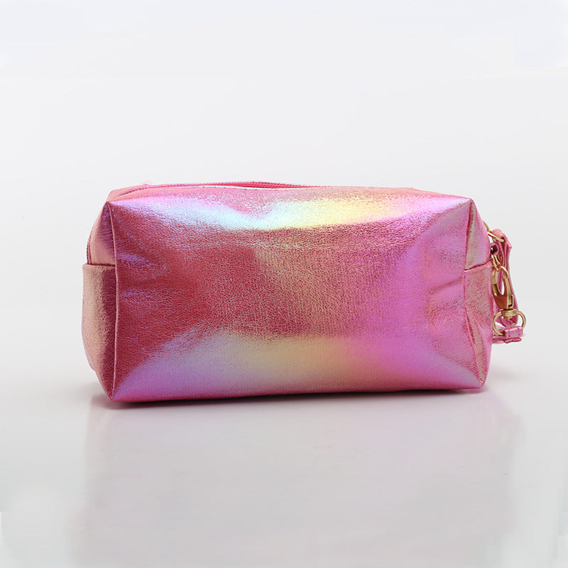 Wholesale PU Crack Fish Tail Illusion Laser Cosmetic Bag Cartoon Handbag Storage Bag